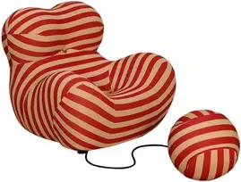 Fotelis Kėdė su pufu, Nua, 76x68x63 cm, 32x32x32 cm, Bežinė, Raudona