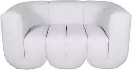 Dvivietė sofa, Nua, šviesiai pilka–balta