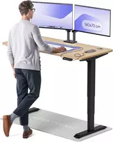 Elektrinis reguliuojamo aukščio stalas Desktronic HomePro Bambukas/Juodas, 140x70cm, Dvigubas motoras, USB ir USB-C įkrovimo lizdai