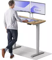 Elektrinis reguliuojamo aukščio stalas Desktronic HomePro Ąžuolo masyvas/Pilkas, 120x60cm, Dvigubas motoras, USB ir USB-C įkrovimo lizdai
