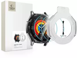 „Tech-Protect Easy Set+“ 2 grūdinto stiklo pakuotė, skirta „Huawei Watch GT 5 46 mm“ – skaidri.