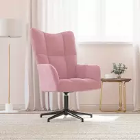 Fotelis Poilsio kėdė, rožinės spalvos, aksomas