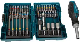 Makita 44 vnt. sukimo antgalių rinkinys su terkšline rankena E-25096