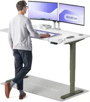 Elektrinis reguliuojamo aukščio stalas Desktronic HomePro Žalias/Baltas, 160x80cm, Dvigubas motoras, USB ir USB-C įkrovimo lizdai