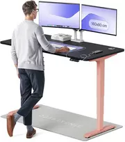 Elektrinis reguliuojamo aukščio stalas Desktronic HomePro Rožinis/Juodas, 160x80cm, Dvigubas motoras, USB ir USB-C įkrovimo lizdai