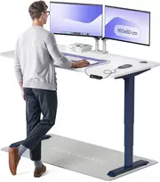 Elektrinis reguliuojamo aukščio stalas Desktronic HomePro Mėlynas/Baltas, 160x80cm, Dvigubas motoras, USB ir USB-C įkrovimo lizdai