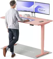 Elektrinis reguliuojamo aukščio stalas Desktronic HomePro Rožinis/Rožinis, 160x80cm, Dvigubas motoras, USB ir USB-C įkrovimo lizdai