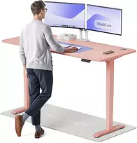 Elektrinis reguliuojamo aukščio stalas Desktronic HomePro Rožinis/Rožinis, 180x80cm, Dvigubas motoras, USB ir USB-C įkrovimo lizdai