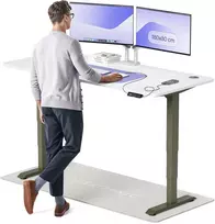Elektrinis reguliuojamo aukščio stalas Desktronic HomePro Žalias/Baltas, 180x80cm, Dvigubas motoras, USB ir USB-C įkrovimo lizdai