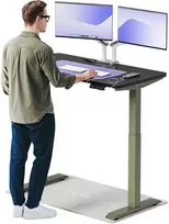 Elektrinis reguliuojamo aukščio stalas Desktronic HomeOne Žalias/Juodas, 120x60cm, Dvigubas motoras, USB ir USB-C įkrovimo lizdai