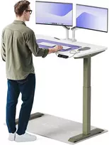 Elektrinis reguliuojamo aukščio stalas Desktronic HomeOne Žalias/Baltas, 120x60cm, Dvigubas motoras, USB ir USB-C įkrovimo lizdai