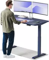Elektrinis reguliuojamo aukščio stalas Desktronic HomeOne Mėlynas/Mėlynas, 140x70cm, Dvigubas motoras, USB ir USB-C įkrovimo lizdai