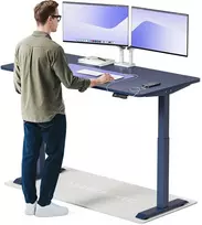 Elektrinis reguliuojamo aukščio stalas Desktronic HomeOne Mėlynas/Mėlynas, 160x80cm, Dvigubas motoras, USB ir USB-C įkrovimo lizdai