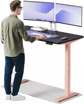 Elektrinis reguliuojamo aukščio stalas Desktronic HomeOne Rožinis/Juodas, 140x70cm, Dvigubas motoras, USB ir USB-C įkrovimo lizdai