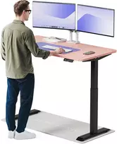 Elektrinis reguliuojamo aukščio stalas Desktronic HomeOne Juodas/Rožinis, 140x70cm, Dvigubas motoras, USB ir USB-C įkrovimo lizdai