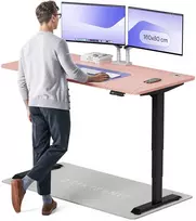 Elektrinis reguliuojamo aukščio stalas Desktronic HomePro Juodas/Rožinis, 160x80cm, Dvigubas motoras, USB ir USB-C įkrovimo lizdai