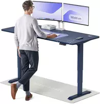 Elektrinis reguliuojamo aukščio stalas Desktronic HomePro Mėlynas/Mėlynas, 180x80cm, Dvigubas motoras, USB ir USB-C įkrovimo lizdai