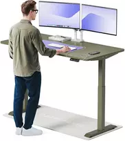 Elektrinis reguliuojamo aukščio stalas Desktronic HomeOne Žalias/Žalias, 160x80cm, Dvigubas motoras, USB ir USB-C įkrovimo lizdai