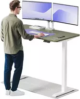 Elektrinis reguliuojamo aukščio stalas Desktronic HomeOne Baltas/Žalias, 140x70cm, Dvigubas motoras, USB ir USB-C įkrovimo lizdai
