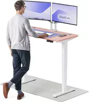 Elektrinis reguliuojamo aukščio stalas Desktronic HomePro Baltas/Rožinis, 120x60cm, Dvigubas motoras, USB ir USB-C įkrovimo lizdai