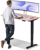 Elektrinis reguliuojamo aukščio stalas Desktronic HomePro Juodas/Rožinis, 140x70cm, Dvigubas motoras, USB ir USB-C įkrovimo lizdai