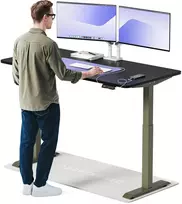 Elektrinis reguliuojamo aukščio stalas Desktronic HomeOne Žalias/Juodas, 160x80cm, Dvigubas motoras, USB ir USB-C įkrovimo lizdai