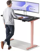Elektrinis reguliuojamo aukščio stalas Desktronic HomePro Rožinis/Juodas, 140x70cm, Dvigubas motoras, USB ir USB-C įkrovimo lizdai