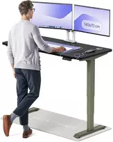 Elektrinis reguliuojamo aukščio stalas Desktronic HomePro Žalias/Juodas, 140x70cm, Dvigubas motoras, USB ir USB-C įkrovimo lizdai