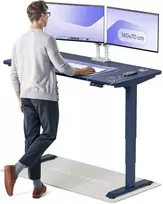 Elektrinis reguliuojamo aukščio stalas Desktronic HomePro Mėlynas/Mėlynas, 140x70cm, Dvigubas motoras, USB ir USB-C įkrovimo lizdai