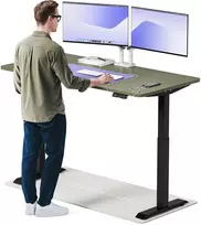 Elektrinis reguliuojamo aukščio stalas Desktronic HomeOne Juodas/Žalias, 160x80cm, Dvigubas motoras, USB ir USB-C įkrovimo lizdai