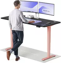 Elektrinis reguliuojamo aukščio stalas Desktronic HomePro Rožinis/Juodas, 180x80cm, Dvigubas motoras, USB ir USB-C įkrovimo lizdai