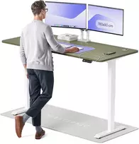 Elektrinis reguliuojamo aukščio stalas Desktronic HomePro Baltas/Žalias, 180x80cm, Dvigubas motoras, USB ir USB-C įkrovimo lizdai