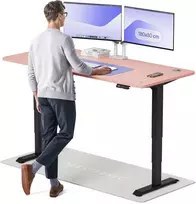 Elektrinis reguliuojamo aukščio stalas Desktronic HomePro Juodas/Rožinis, 180x80cm, Dvigubas motoras, USB ir USB-C įkrovimo lizdai