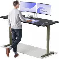 Elektrinis reguliuojamo aukščio stalas Desktronic HomePro Žalias/Juodas, 200x80cm, Dvigubas motoras, USB ir USB-C įkrovimo lizdai