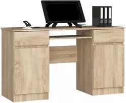 AKORD Raštas stalas 2 durys 2 stalčiai Dąb Sonoma 135x50x77