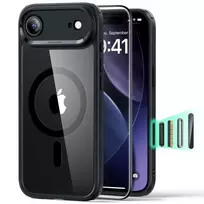 ESR Classic Hybrid Magsafe ir grūdinto stiklo iPhone 17 Air skaidrus/juodas