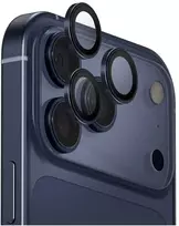 UNIQ Optix aliuminio kameros objektyvo apsauga Apple iPhone 17 Pro / Apple iPhone 17 Pro Max su aplikatoriumi, tamsiai mėlyna