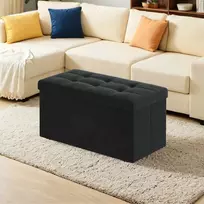 SONGMICS suoliukas su saugojimo dėže iš aksomo, 38 x 76 x 38 cm, sulankstomas suoliukas