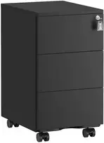 Songmics Spintelė 3 stalčiai 40 x 30 x 54 cm juoda