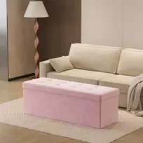 Songmics Pufas su daiktadėže, 38 x 110 x 38 cm, Rožinė