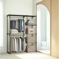 SONGMICS atvira spinta su drabužių strypais 43 x 124 x 182 cm Taupe