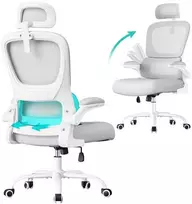 Songmics Ergonomiška biuro kėdė su tinkliniu audiniu ir atlenkiamais porankiais