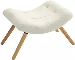 HOMCOM sėdimas pufas, kojų atrama su berberų vilnos audiniu, paminkštintas pufas, atlaikantis iki 120 kg, svetainei, miegamajam, 60,5 x 45 x 38 cm, kreminės baltos spalvos
