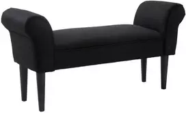 HOMCOM Suoliukas miegamojo lovos suoliukui, juodos spalvos minkštas suoliukas, MDF ir putplastis, 102x31x51cm