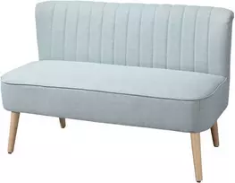 HOMCOM 2 vietų medžiaginė sofa Minkšta sofa, poilsio sofa, medis, putplastis, šviesiai žalia, 117 x 56,5 x 77 cm