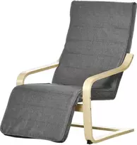 Sofa HOMCOM atsilenkianti kėdė, atsilenkianti kėdė, atsilenkianti kėdė su reguliuojama atrama kojoms, lininės išvaizdos valgomojo kėdė svetainei, beržo mediena, pilka 66,5 x 94 x 100 cm