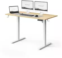 Rašomasis stalas SENSE7 NOJO LIGHT, šviesiai rudas-baltas, 120 × 60 cm