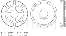 Bgs Technic Guminis padas | auto keltuvams | Ø 100 mm (7042)