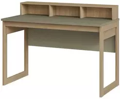 Rašomasis stalas Stranda, 120 x 60 x 91(76) cm, pilkai žalia / ąžuolas