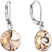 Evolution Group Derantys kabantys auskarai su Swarovski kristalais 51078.3 šviesiai persikinės spalvos